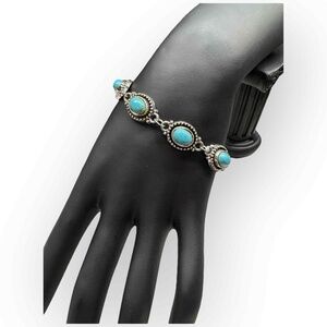 NWT Paparazzi Stretch One Size Aquamarine Blue Vintage Look Women’s Bracelet